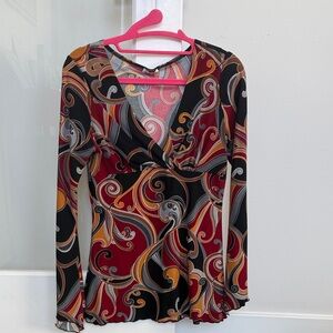 Charlotte Russe Multicolor Swirl Blouse
